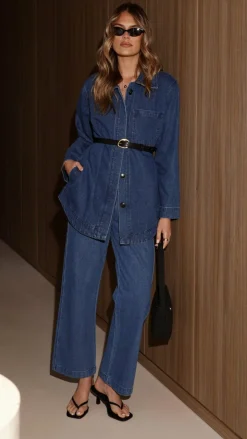 Amy Long Sleeve Top - Dark Denim