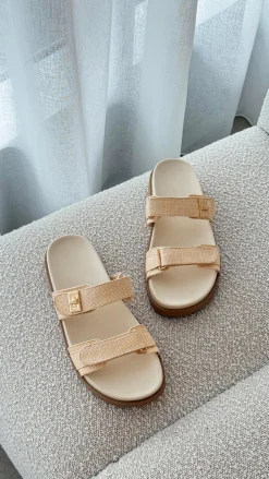 Amylee Slide - Cream Raffia