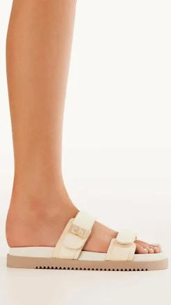 Amylee Slide - Cream Raffia