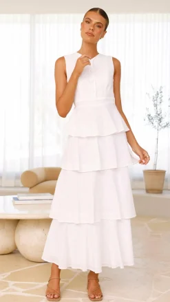 Anastasia Backless Maxi Dress - White