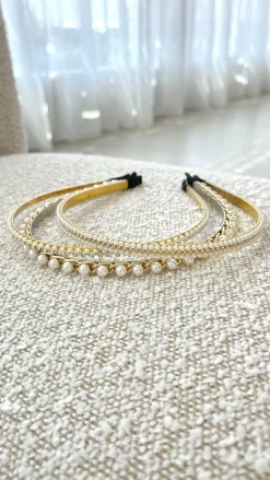 Andrea Headband Set - Pearl