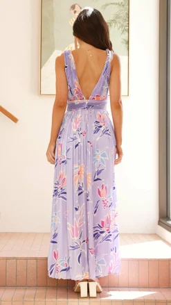 Anita Maxi Dress - Lilac Floral