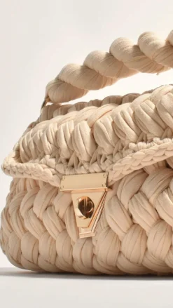 Annabel Chunky Plaited Handbag - Cream