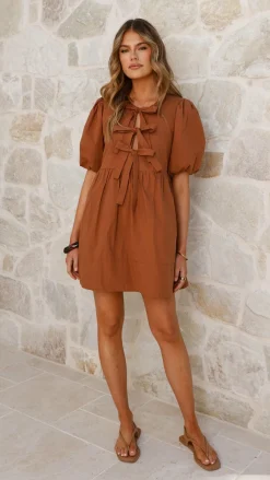 Arana Mini Dress - Chocolate