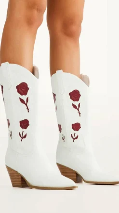 Arden Boots - White-Garnet