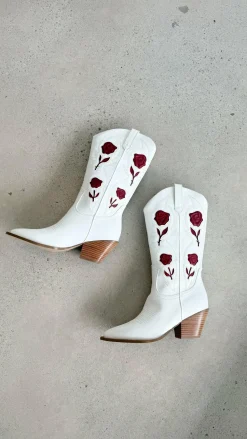 Arden Boots - White-Garnet