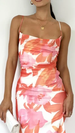 Ashley Maxi Dress - Pink/Orange Floral