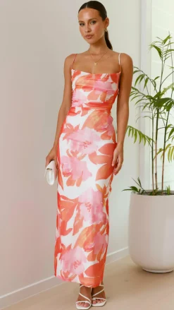 Ashley Maxi Dress - Pink/Orange Floral