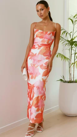 Ashley Maxi Dress - Pink/Orange Floral