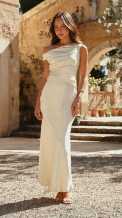 Auria Off Shoulder Maxi Dress - Yellow