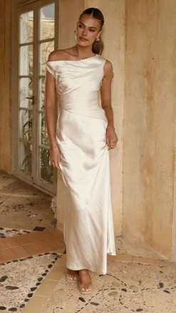 Auria Off Shoulder Maxi Dress - Champagne