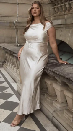 Auria Off Shoulder Maxi Dress - Champagne