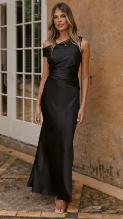 Auria Off Shoulder Maxi Dress - Black