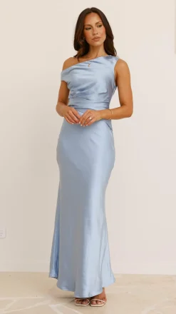 Auria Off Shoulder Maxi Dress - Blue
