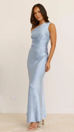 Auria Off Shoulder Maxi Dress - Blue