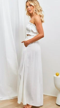 Avery Wide Leg Pants - White