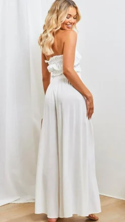 Avery Wide Leg Pants - White