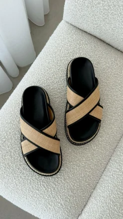 Aysha Slide - Natural Raffia
