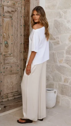 Aziel Off Shoulder Tee - White
