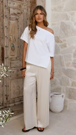 Aziel Off Shoulder Tee - White