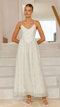 Azura Maxi Dress - Green Floral