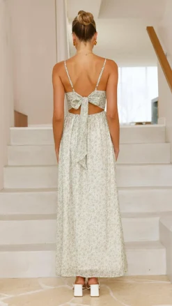 Azura Maxi Dress - Green Floral