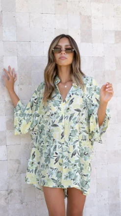 Bailin Playsuit - Green Floral