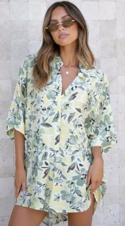 Bailin Playsuit - Green Floral