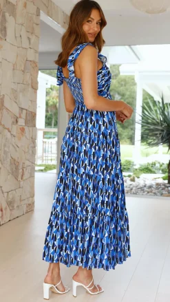 Baka Maxi Dress - Blue Print