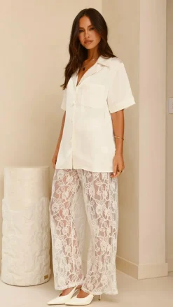 Baxter Pant - White Lace