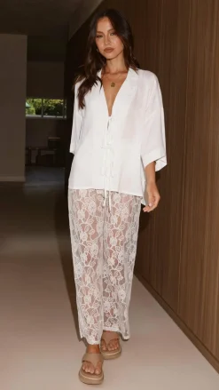 Baxter Pant - White Lace