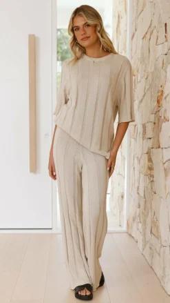 Bayu Knit Pants - Cream