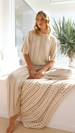 Bayu Knit Pants - Cream