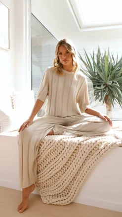 Bayu Knit Pants - Cream