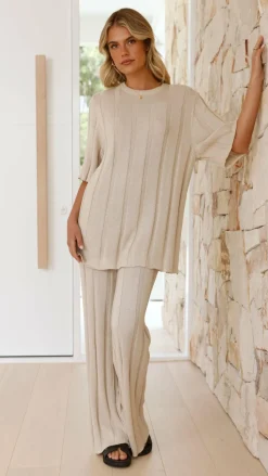 Bayu Knit Pants - Cream