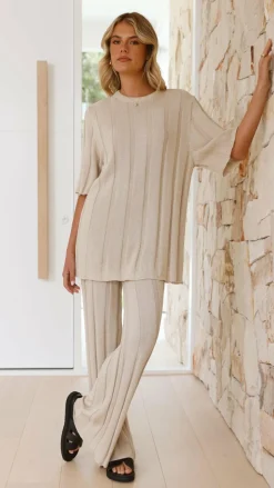 Bayu Knit Pants - Cream