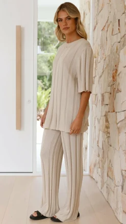 Bayu Knit Pants - Cream