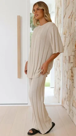 Bayu Knit Pants - Cream