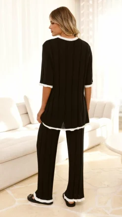 Bayu Knit Top - Black/White