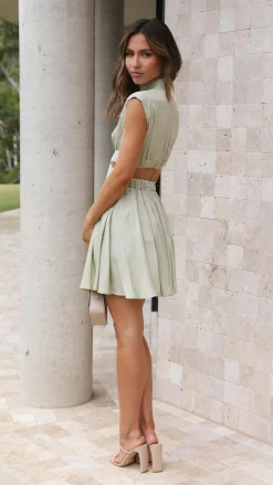 Beatrice Mini Dress - Sage