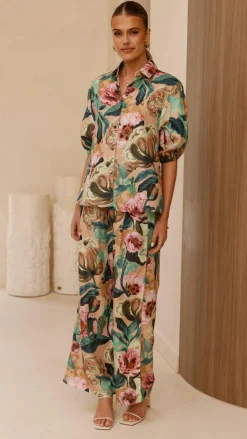 Becca Wide Leg Pants - Mocha Rose