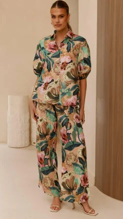 Becca Wide Leg Pants - Mocha Rose