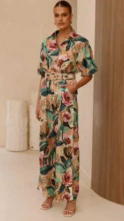 Becca Wide Leg Pants - Mocha Rose