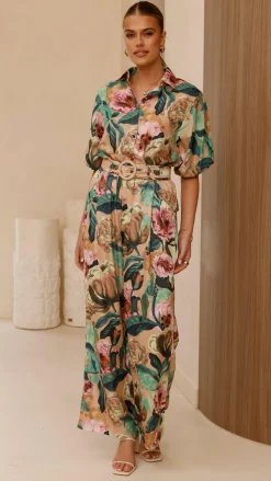 Becca Wide Leg Pants - Mocha Rose