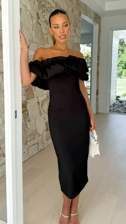 Bernadette Midi Dress - Black