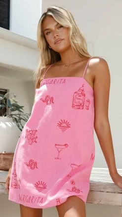 Bethani Mini Dress - Pink / Red Margarita