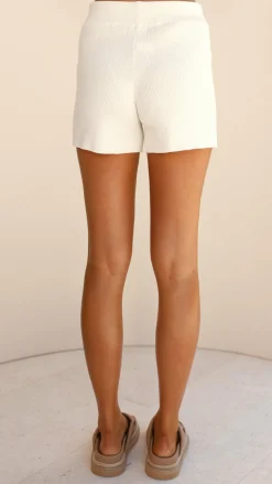 Bianca Knit Ribbed Shorts - White