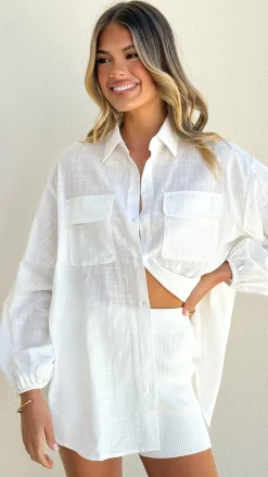 Bianca Knit Ribbed Shorts - White