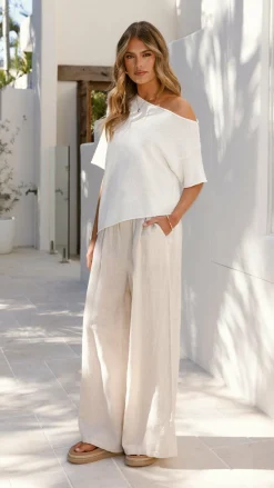 Blair Off Shoulder Tee - White