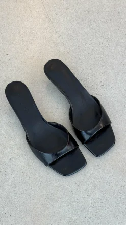 Blossom Heels - Black Shine